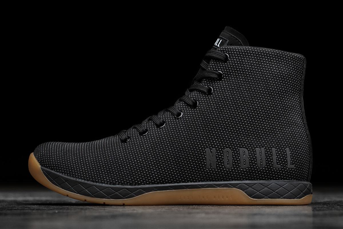 Nobull Superfabric High-Top Women's Trainers Black | Australia (IF1297)